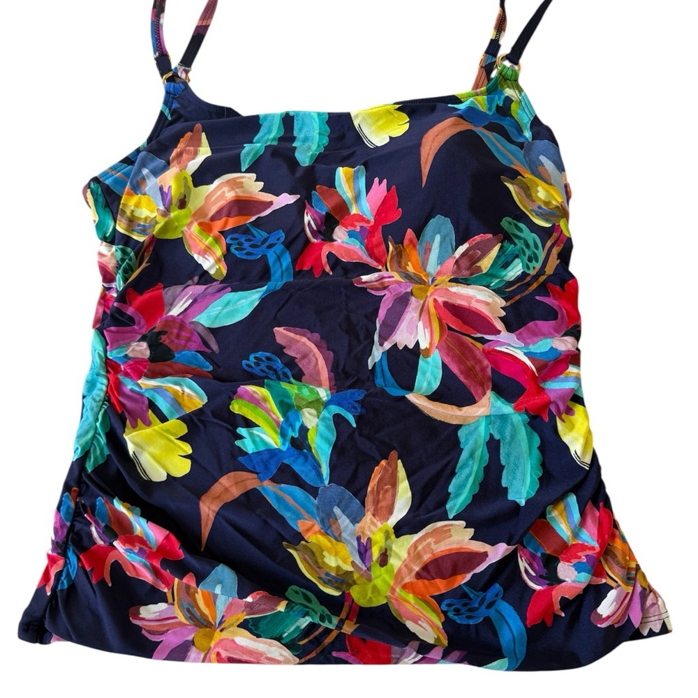 La Blanca Multicolor Floral Seim Tankini Top, Size 10